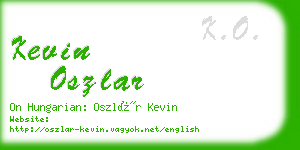 kevin oszlar business card